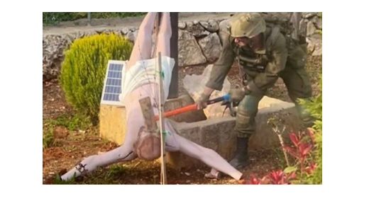 ஜேசுவின் சிலையையும் உடைத்த இஸ்ரேல் படைகள் 